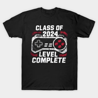 Class Of 2024 Level Complete Senior 2024 Graduation Gamer Grad T-Shirt